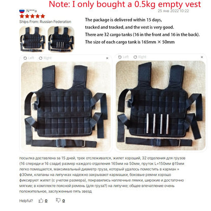 Exercise Loading Weighted Vest